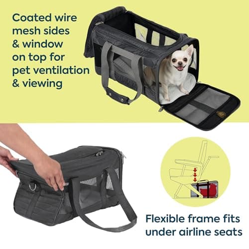 Sherpa Original Deluxe Travel Pet Carrier, Airline Approved & Guaranteed On Board - Charcoal Gray, Medium
