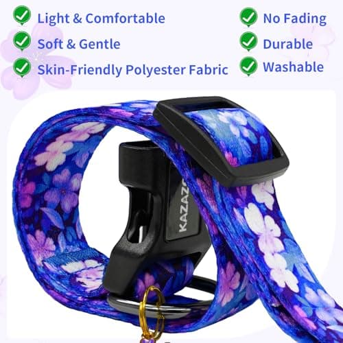 Kazazoo Dog Collar Cute and Soft Nylon Puppy Collar Girl, Adjustable Dog Collars for Small Medium Dogs, Purple Flowers-M