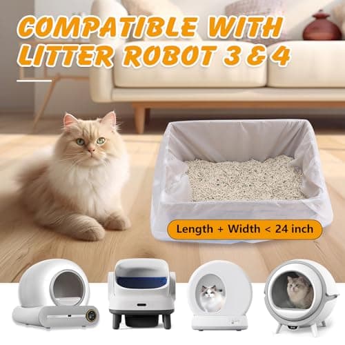 120 Pack Cat Litter Bags Compatible with Litter Robot 4/5/3, Self Cleaning Automatic Litters Box Liners, 25.2 x 15.7 inch (10-12 Gallons)